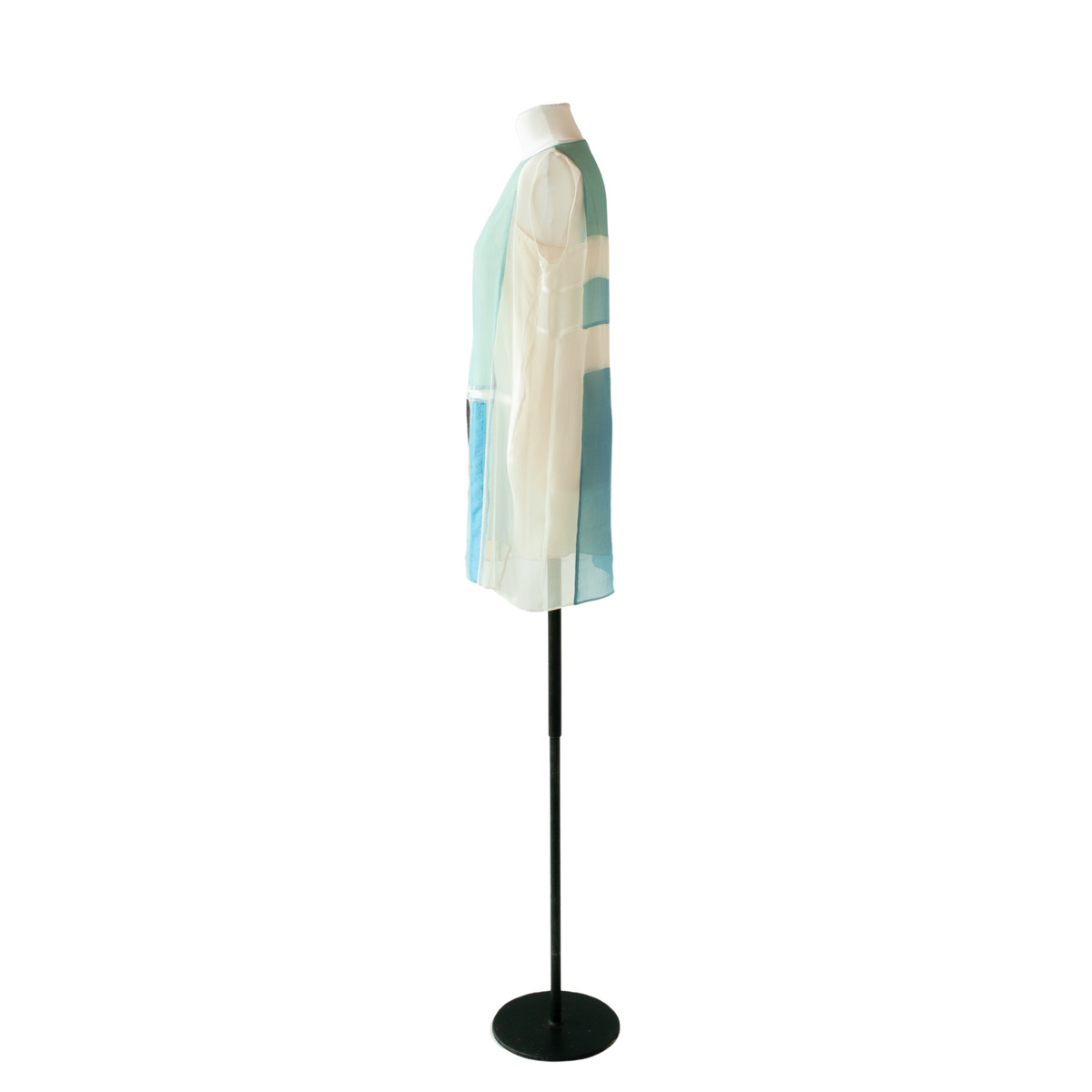 baby blue white silk mix