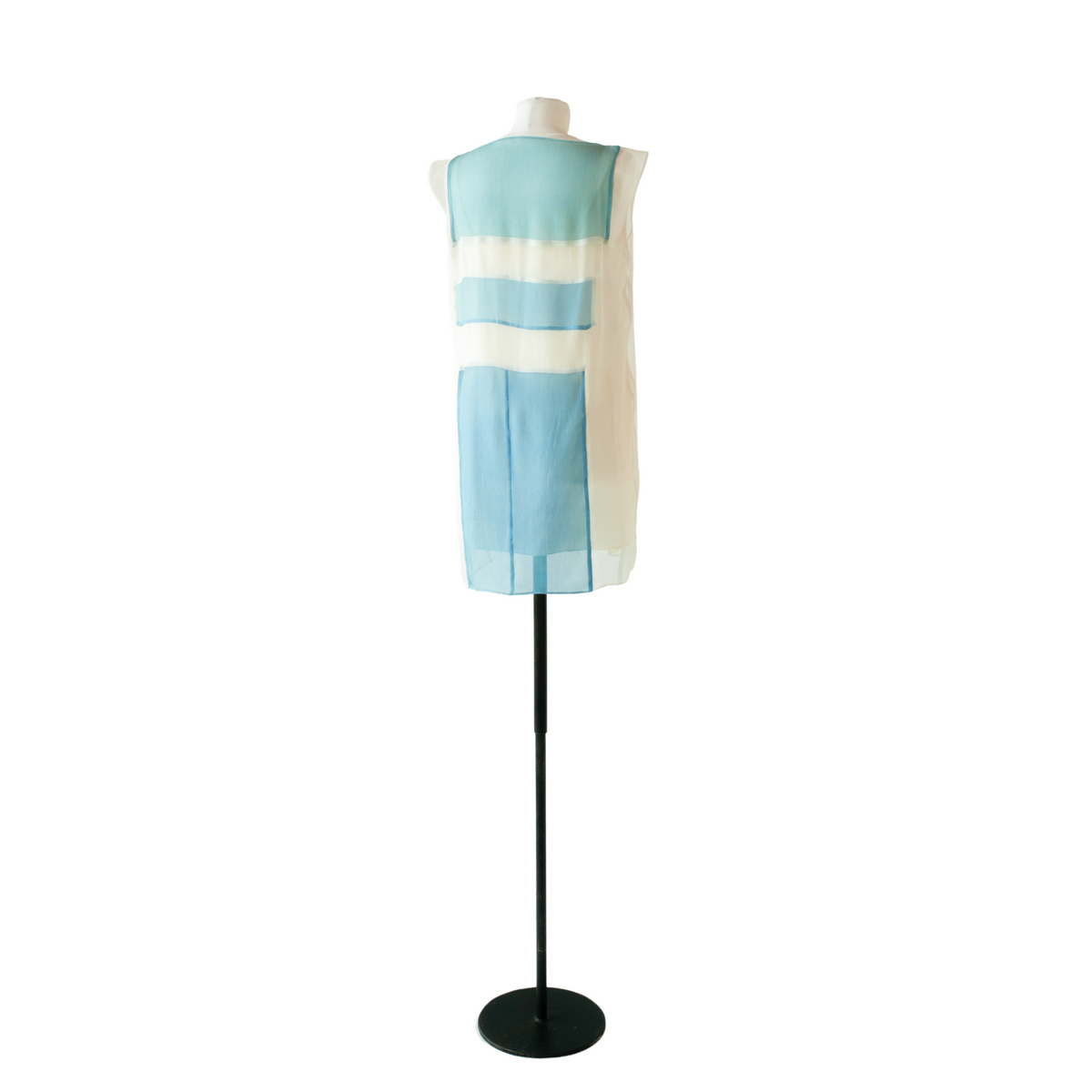 baby blue white silk mix