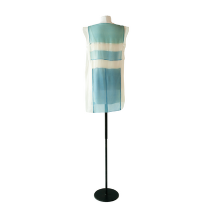 baby blue white silk mix