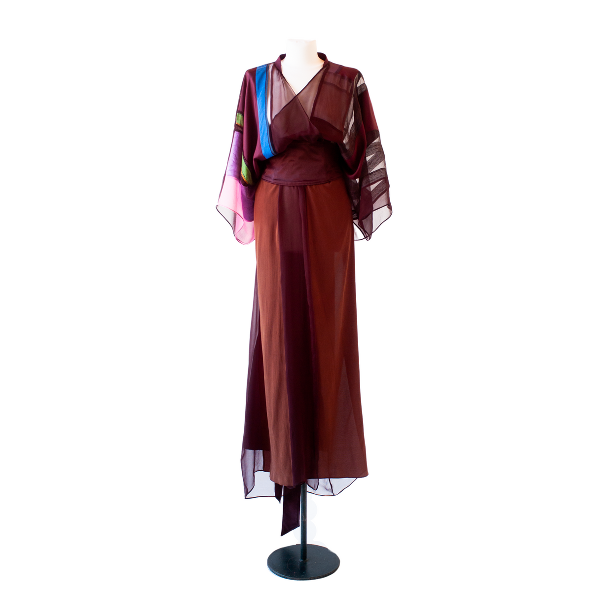 silk kimono brown